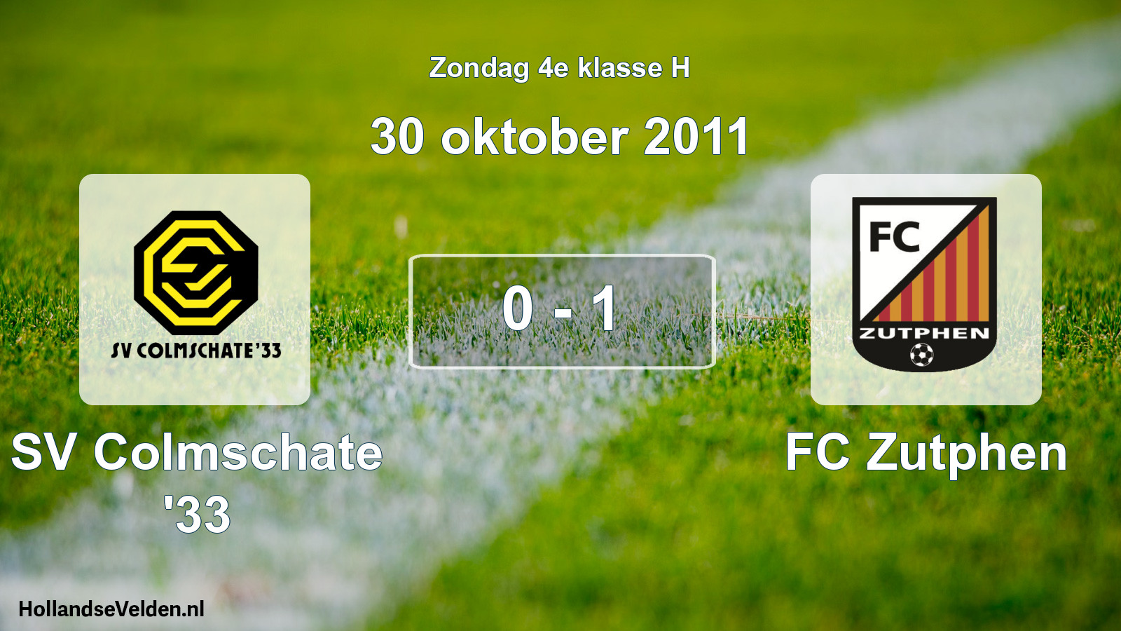 Total number of matches played: SV Colmschate '33 - FC Zutphen 0 - 1 (30 October 2011)