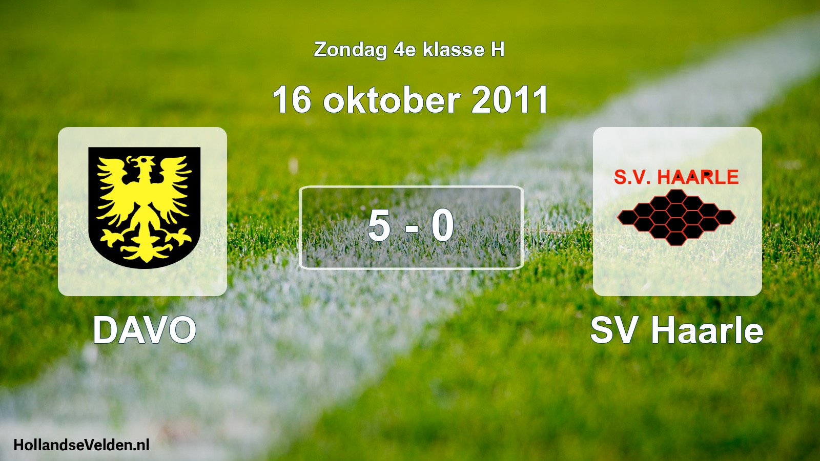 Total number of matches played: DAVO - SV Haarle 5 - 0 (16 October 2011)