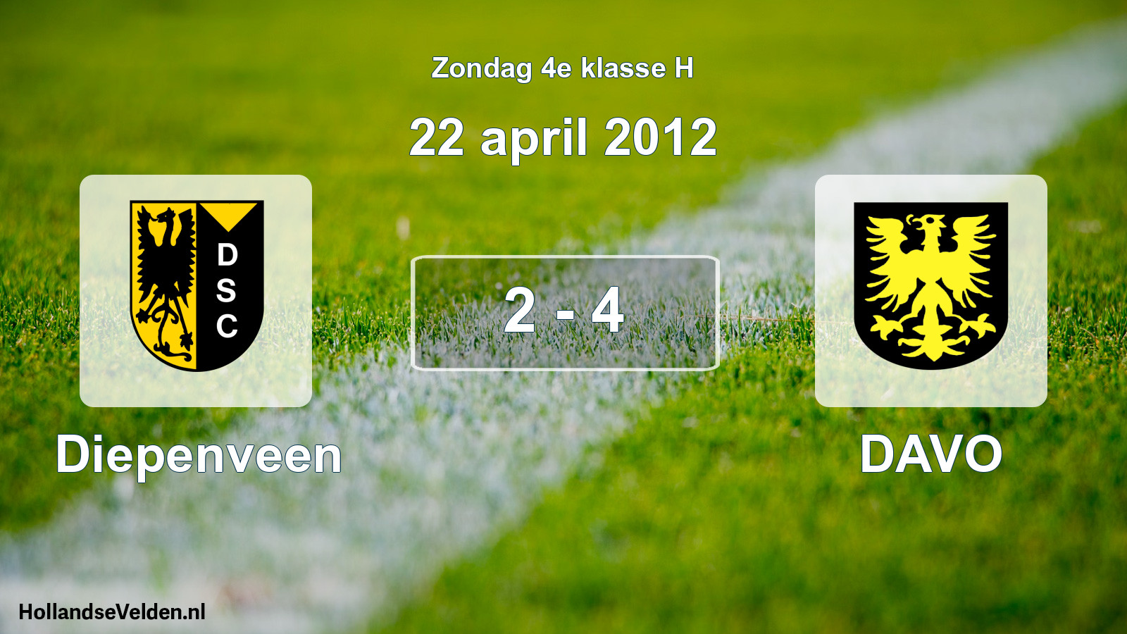 Total number of matches played: Diepenveen - DAVO 2 - 4 (22 April 2012)