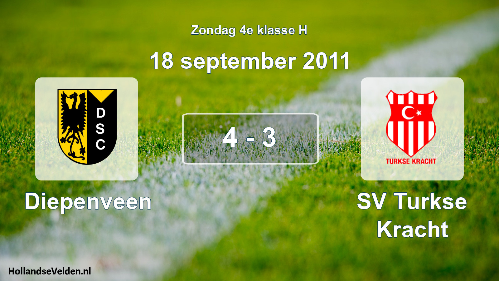 Total number of matches played: Diepenveen - SV Turkse Kracht 4 - 3 (18 September 2011)
