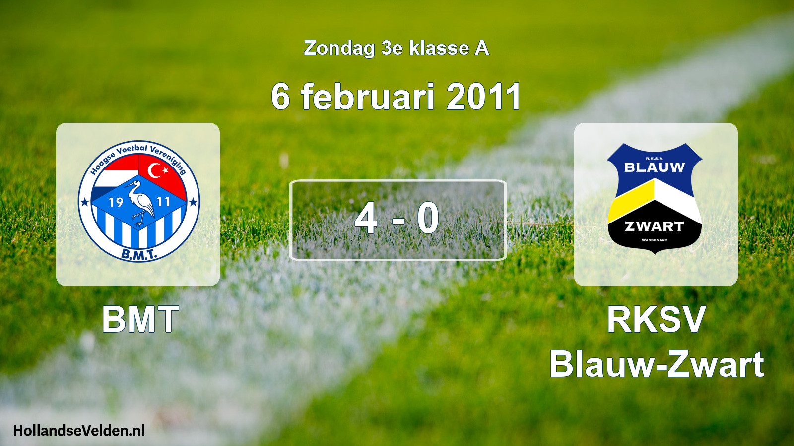 Total number of matches played: BMT - RKSV Blauw-Zwart 4 - 0 (6 February 2011)