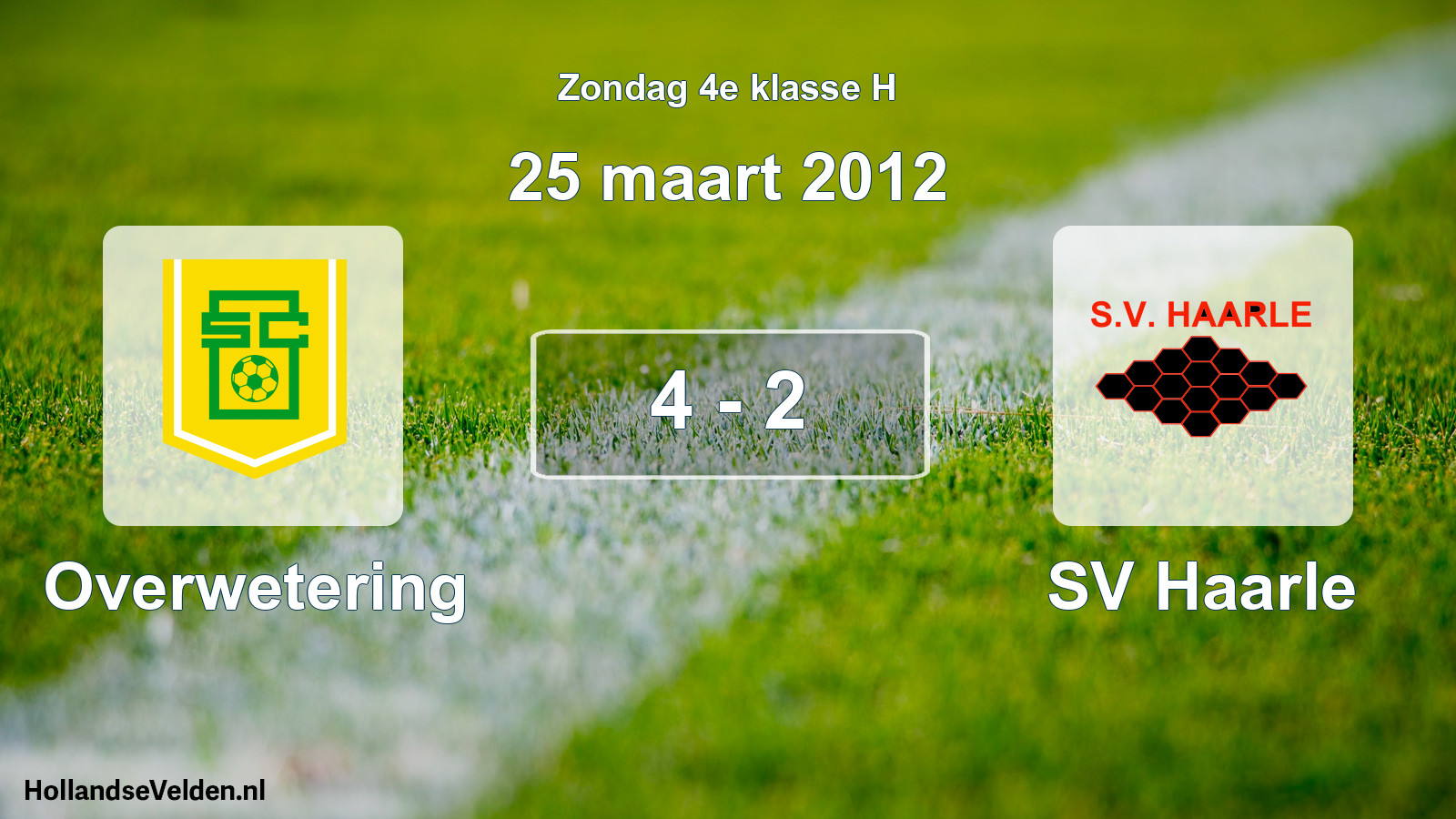 Total number of matches played: Overwetering - SV Haarle 4 - 2 (25 March 2012)