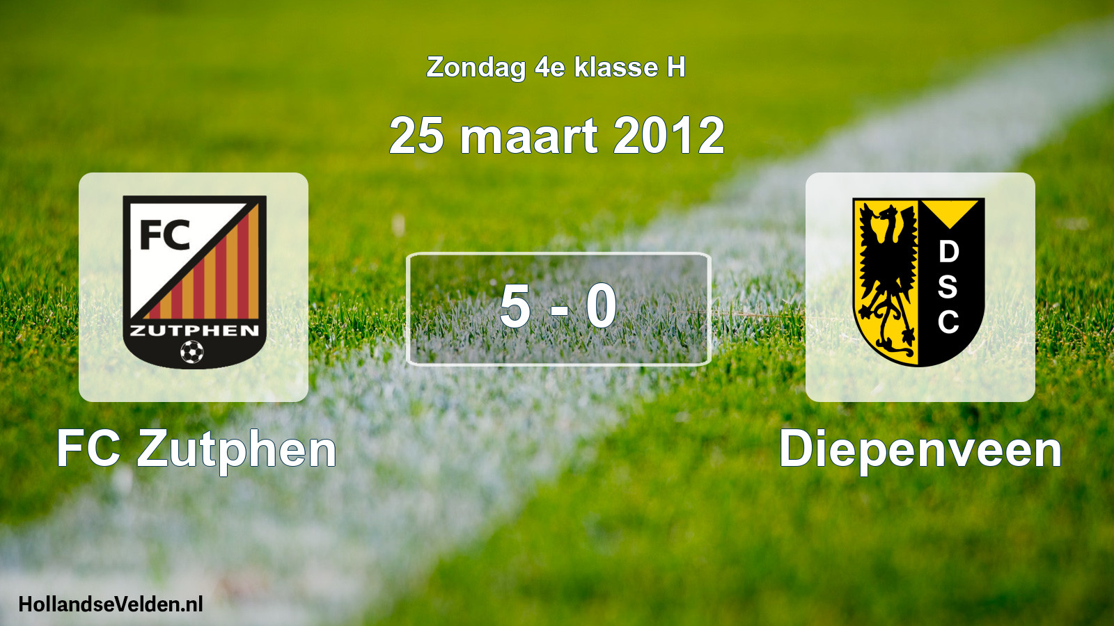 Total number of matches played: FC Zutphen - Diepenveen 5 - 0 (25 March 2012)