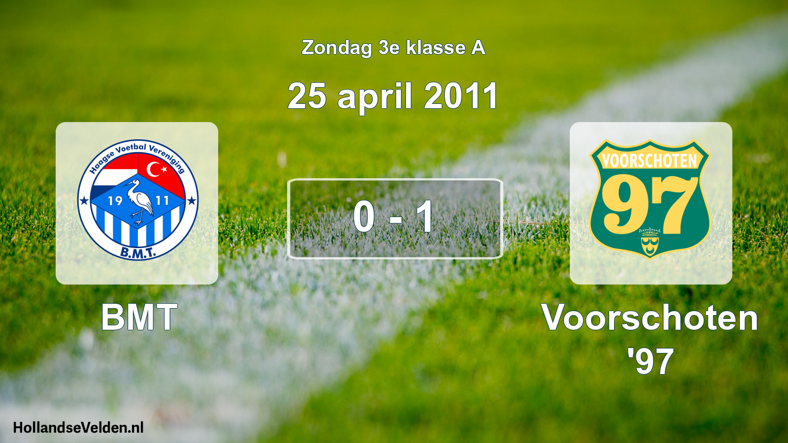 Total number of matches played: BMT - Voorschoten '97 0 - 1 (25 April 2011)