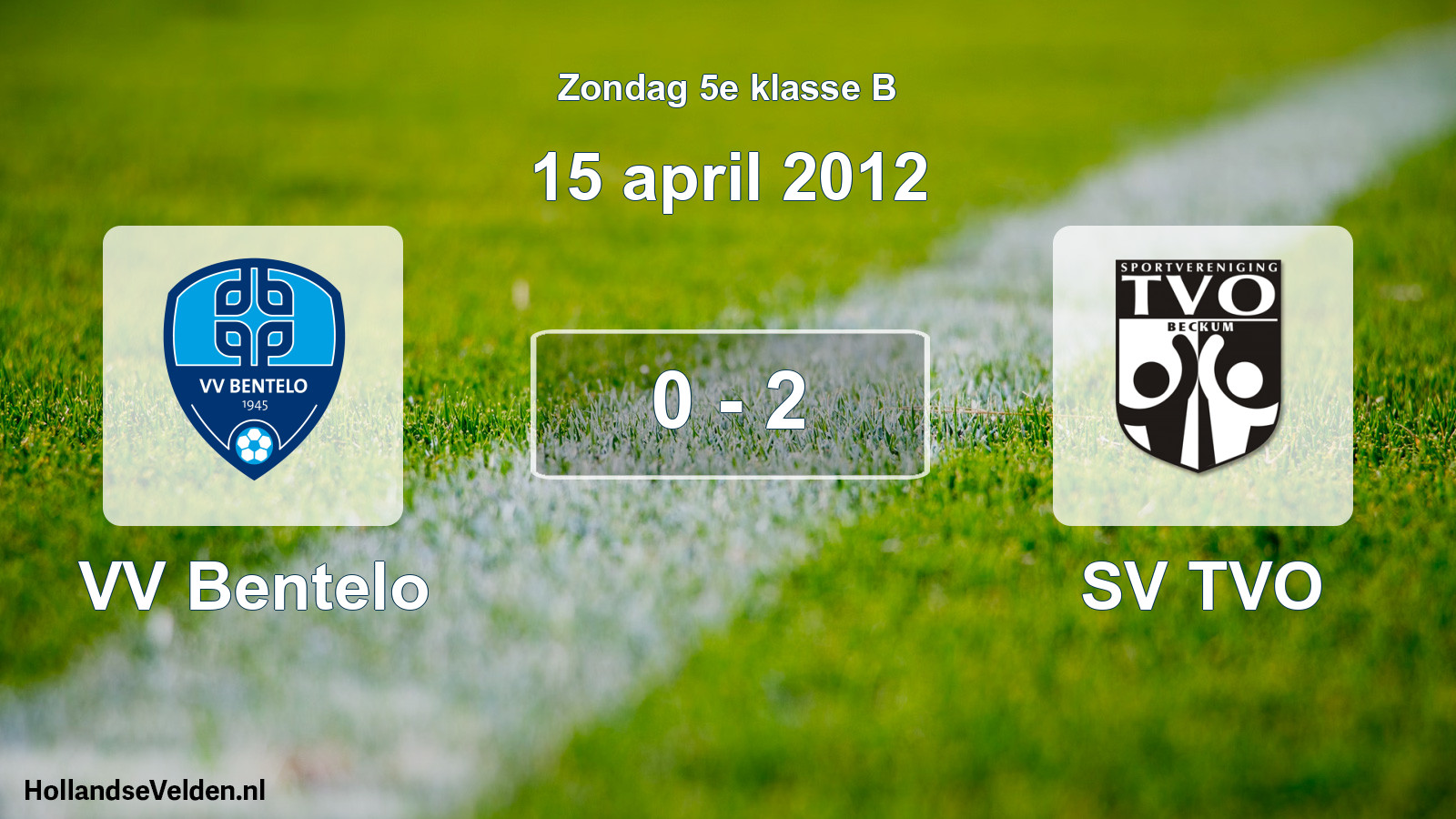Total number of matches played: VV Bentelo - SV TVO 0 - 2 (15 April 2012)