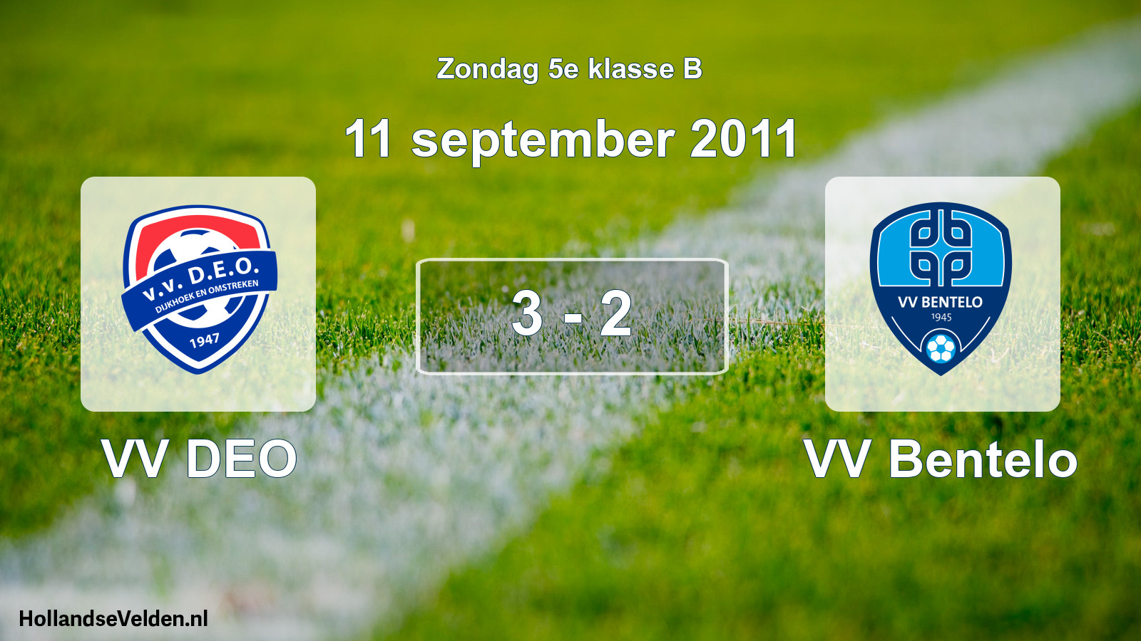 Total number of matches played: VV DEO - VV Bentelo 3 - 2 (11 September 2011)