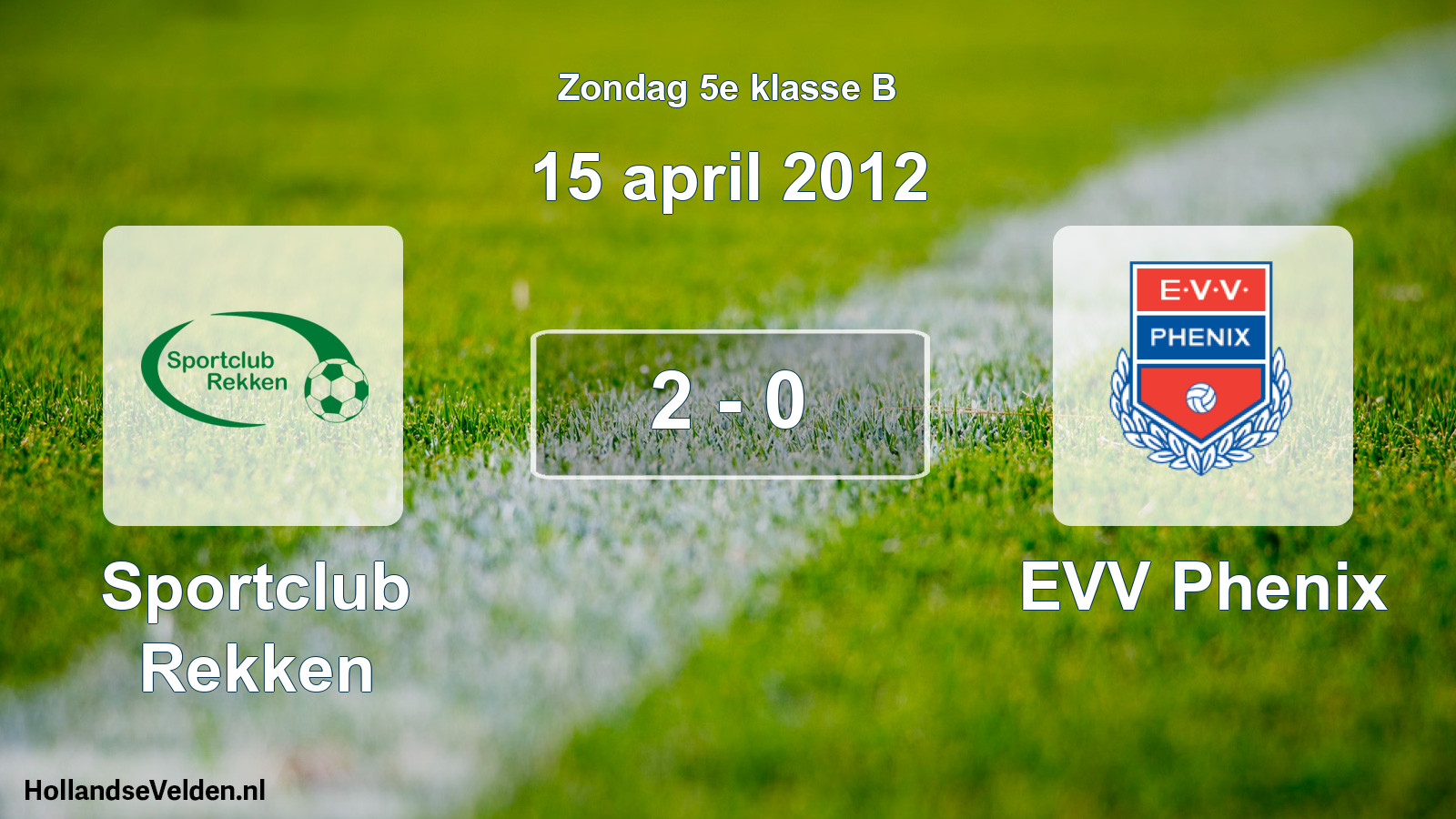 Total number of matches played: Sportclub Rekken - EVV Phenix 2 - 0 (15 April 2012)