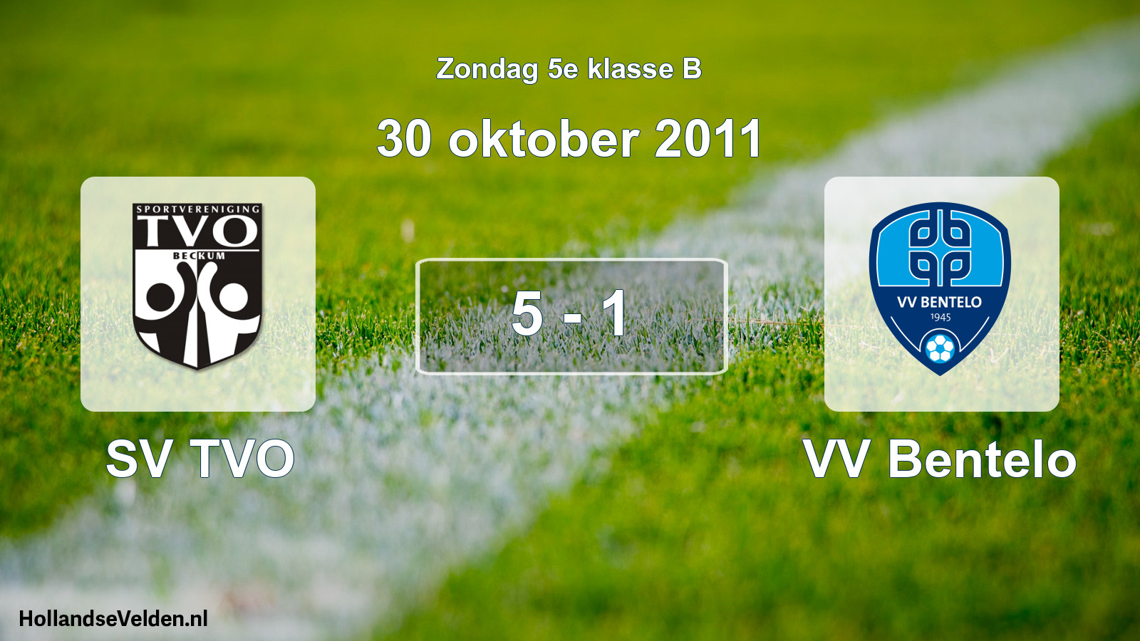 Total number of matches played: SV TVO - VV Bentelo 5 - 1 (30 October 2011)