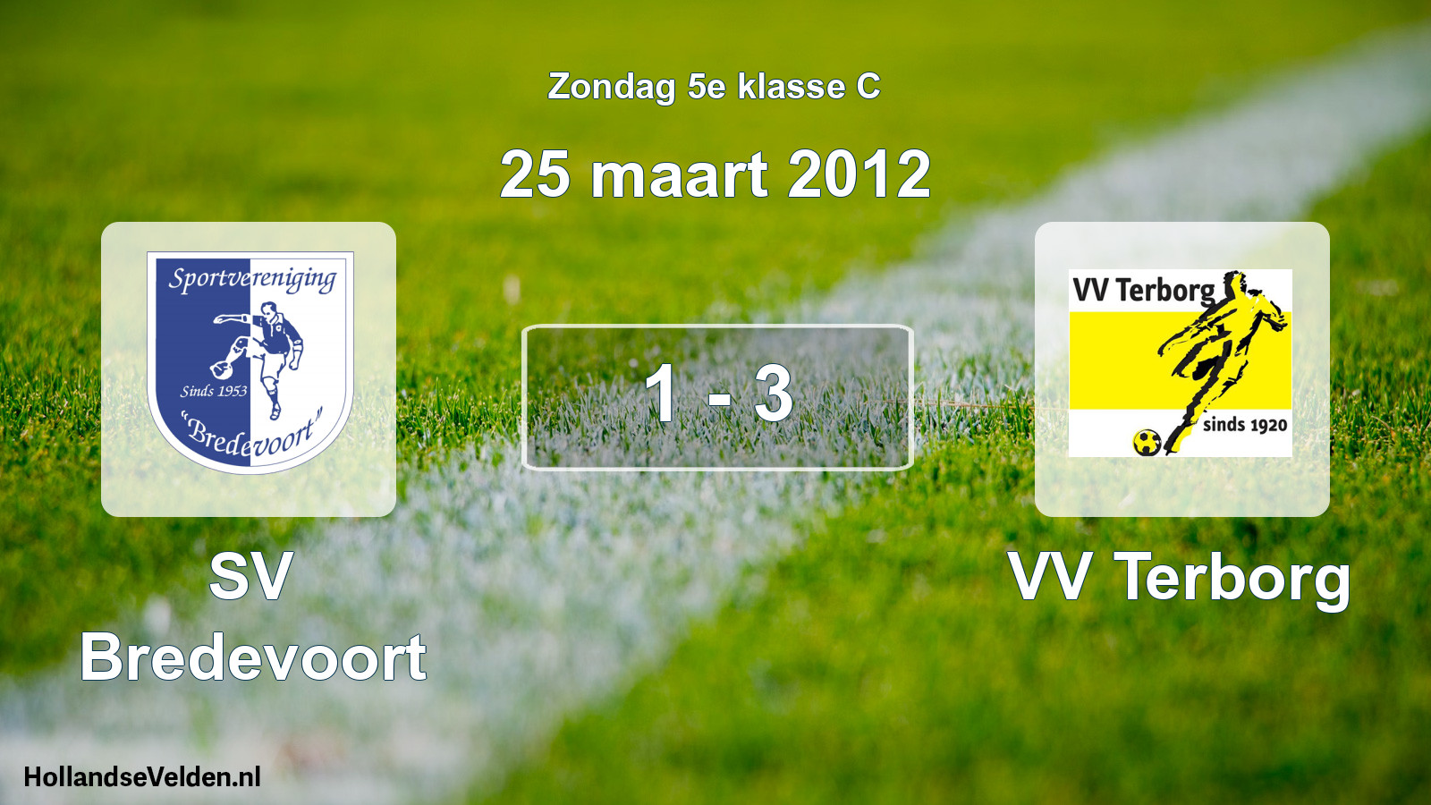 Total number of matches played: SV Bredevoort - VV Terborg 1 - 3 (25 March 2012)