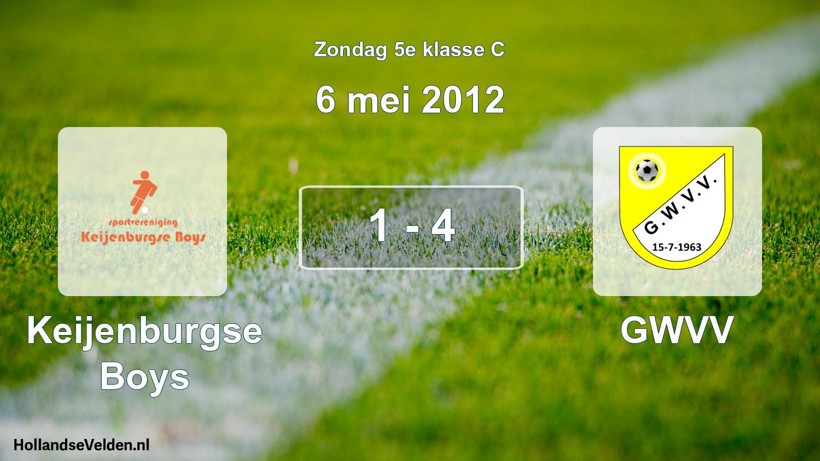 Total number of matches played: Keijenburgse Boys - GWVV 1 - 4 (6 May 2012)