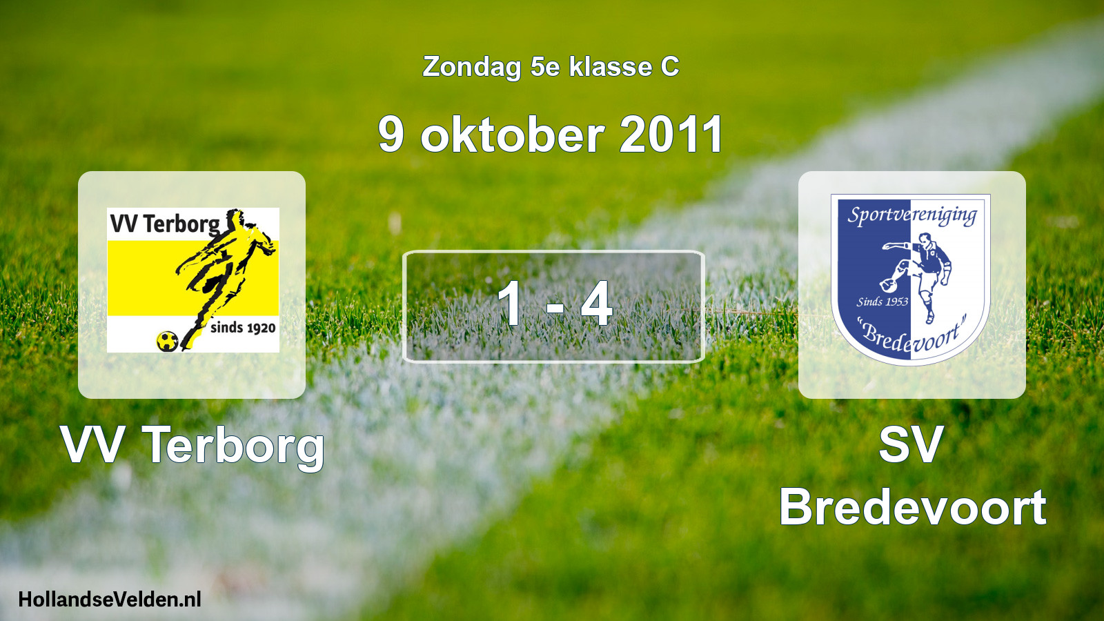 Total number of matches played: VV Terborg - SV Bredevoort 1 - 4 (9 October 2011)