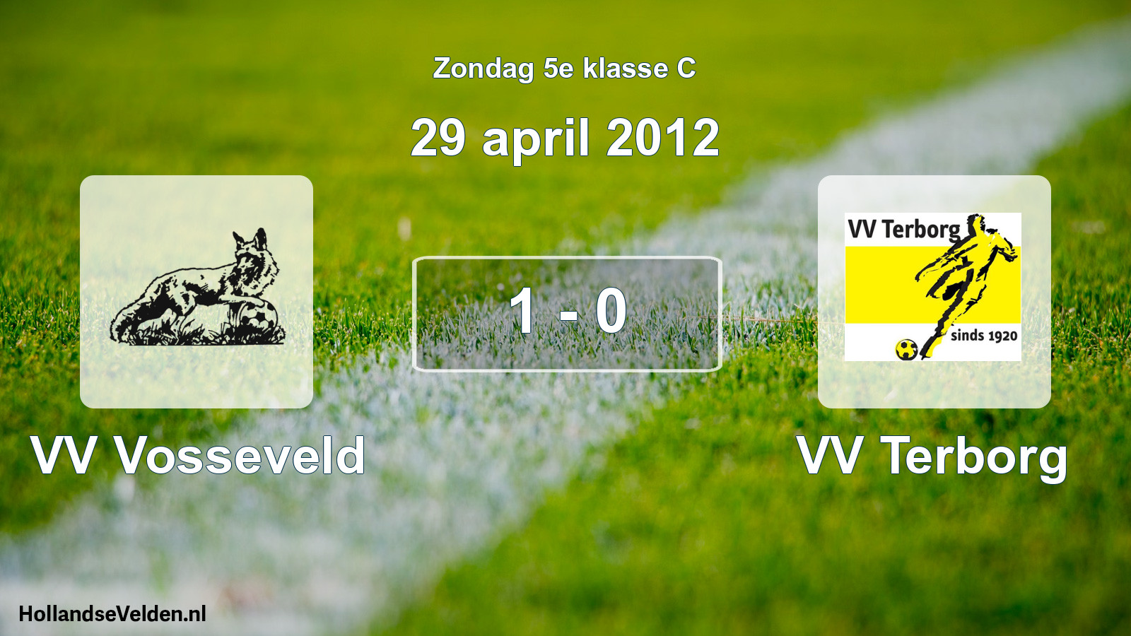 Total number of matches played: VV Vosseveld - VV Terborg 1 - 0 (29 April 2012)