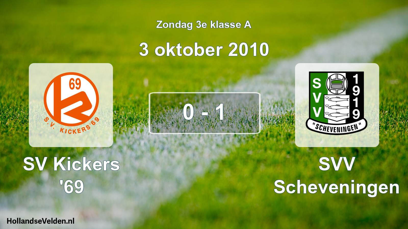 Gespeelde wedstrijd: SV Kickers '69 - SVV Scheveningen 0 - 1 (3 oktober 2010)