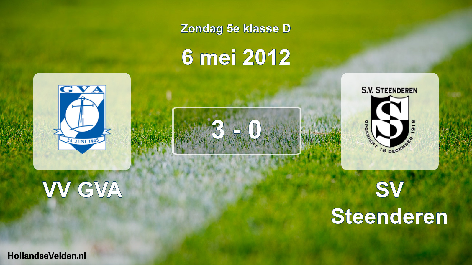 Total number of matches played: VV GVA - SV Steenderen 3 - 0 (6 May 2012)