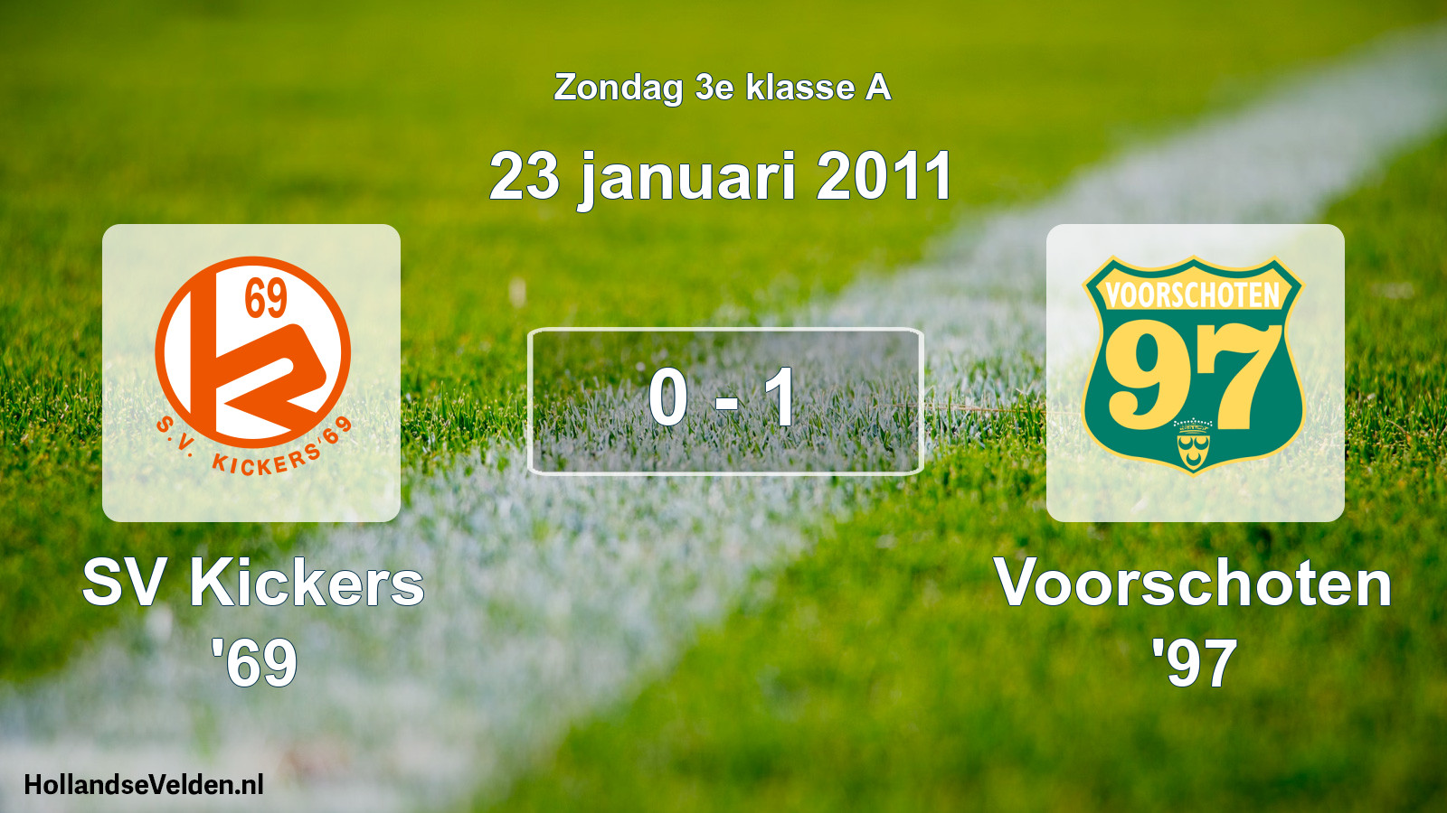 Total number of matches played: SV Kickers '69 - Voorschoten '97 0 - 1 (23 January 2011)