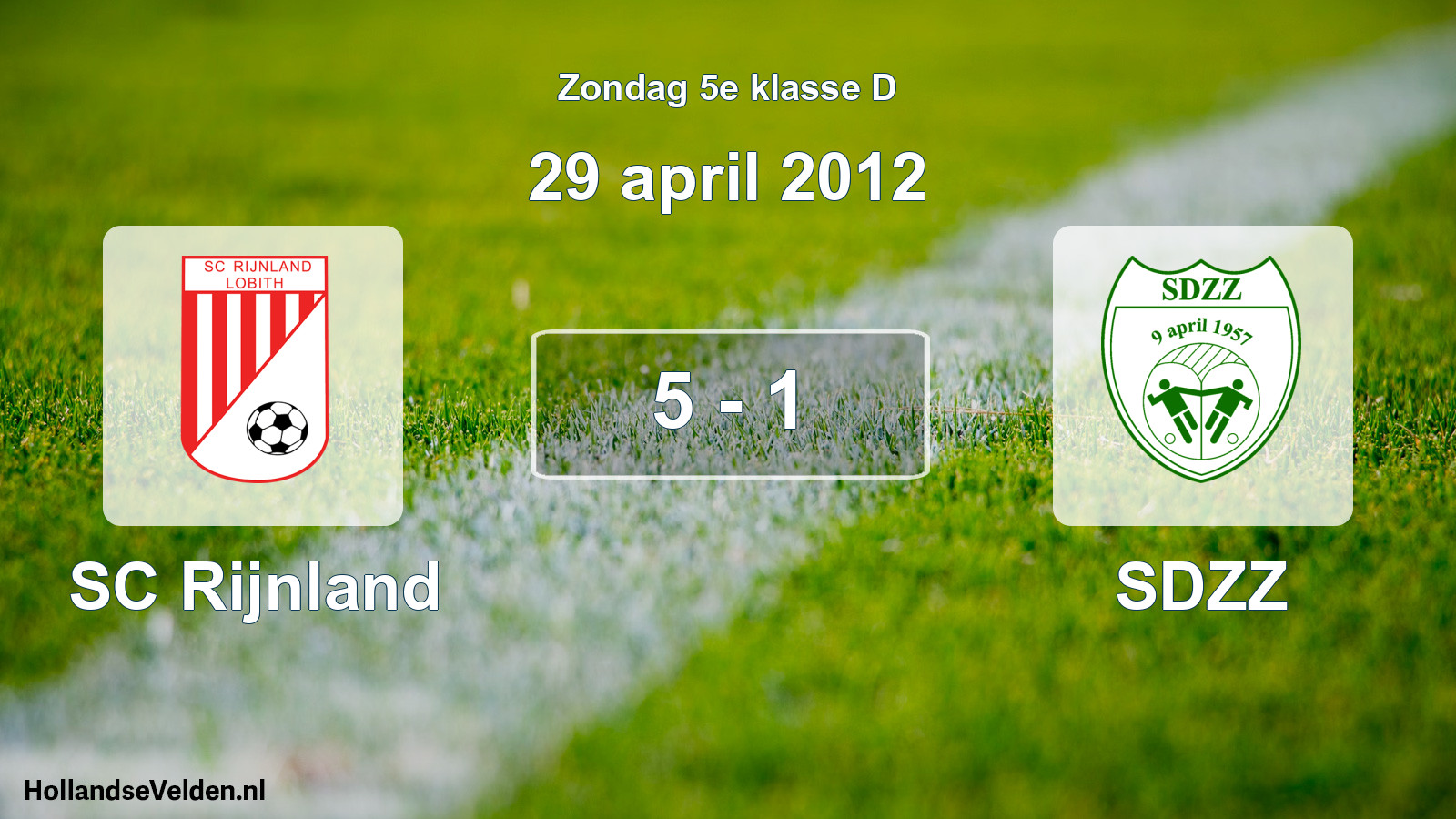 Total number of matches played: SC Rijnland - SDZZ 5 - 1 (29 April 2012)