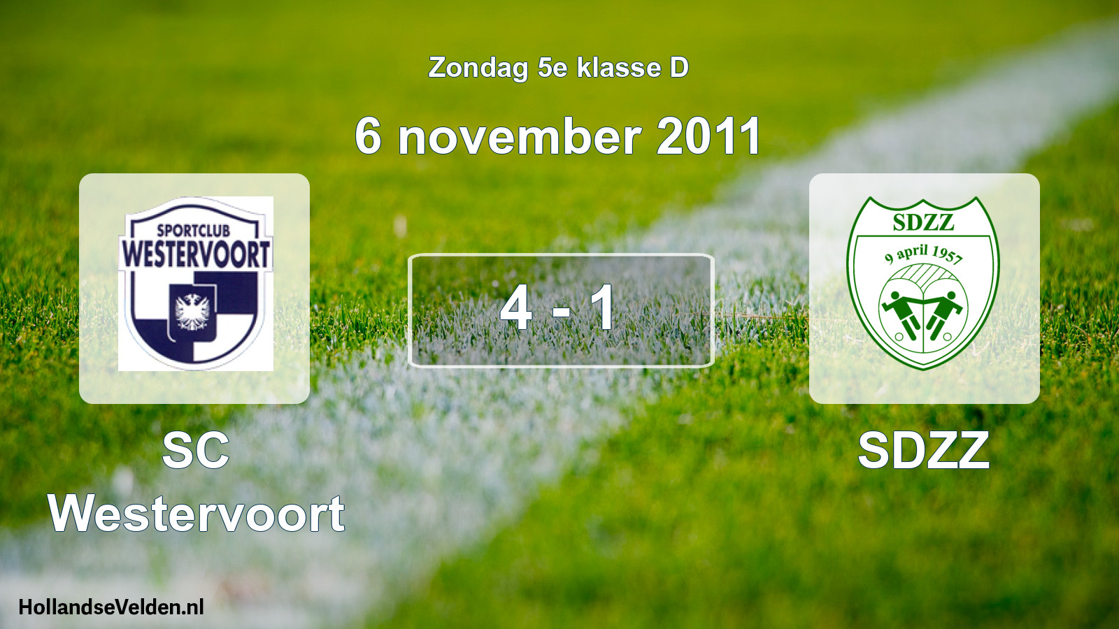 Total number of matches played: SC Westervoort - SDZZ 4 - 1 (6 November 2011)