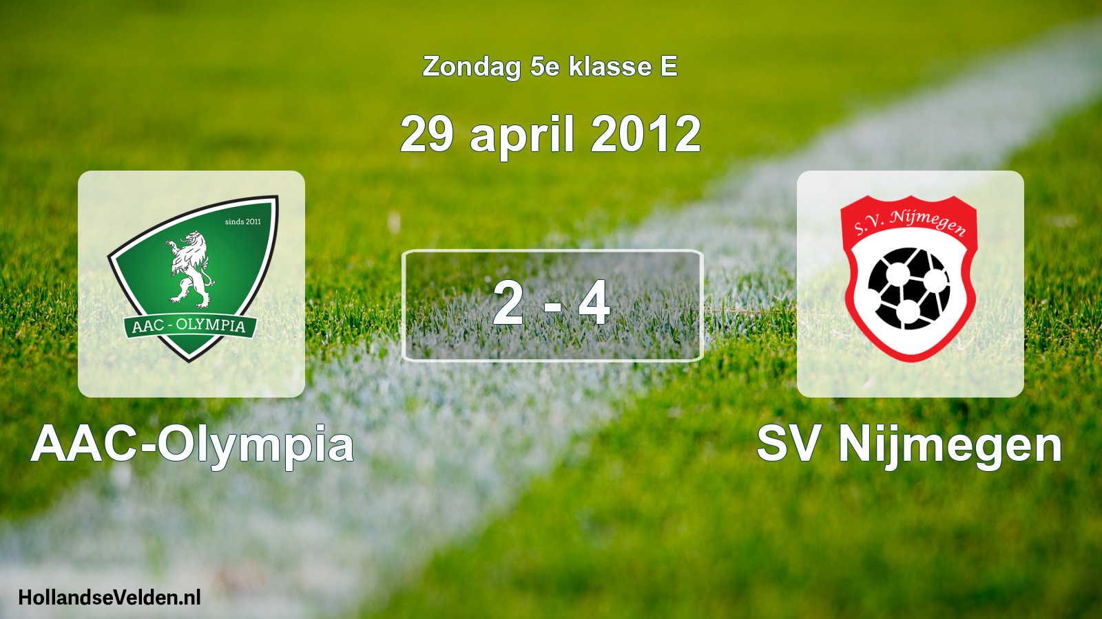 Total number of matches played: AAC-Olympia - SV Nijmegen 2 - 4 (29 April 2012)