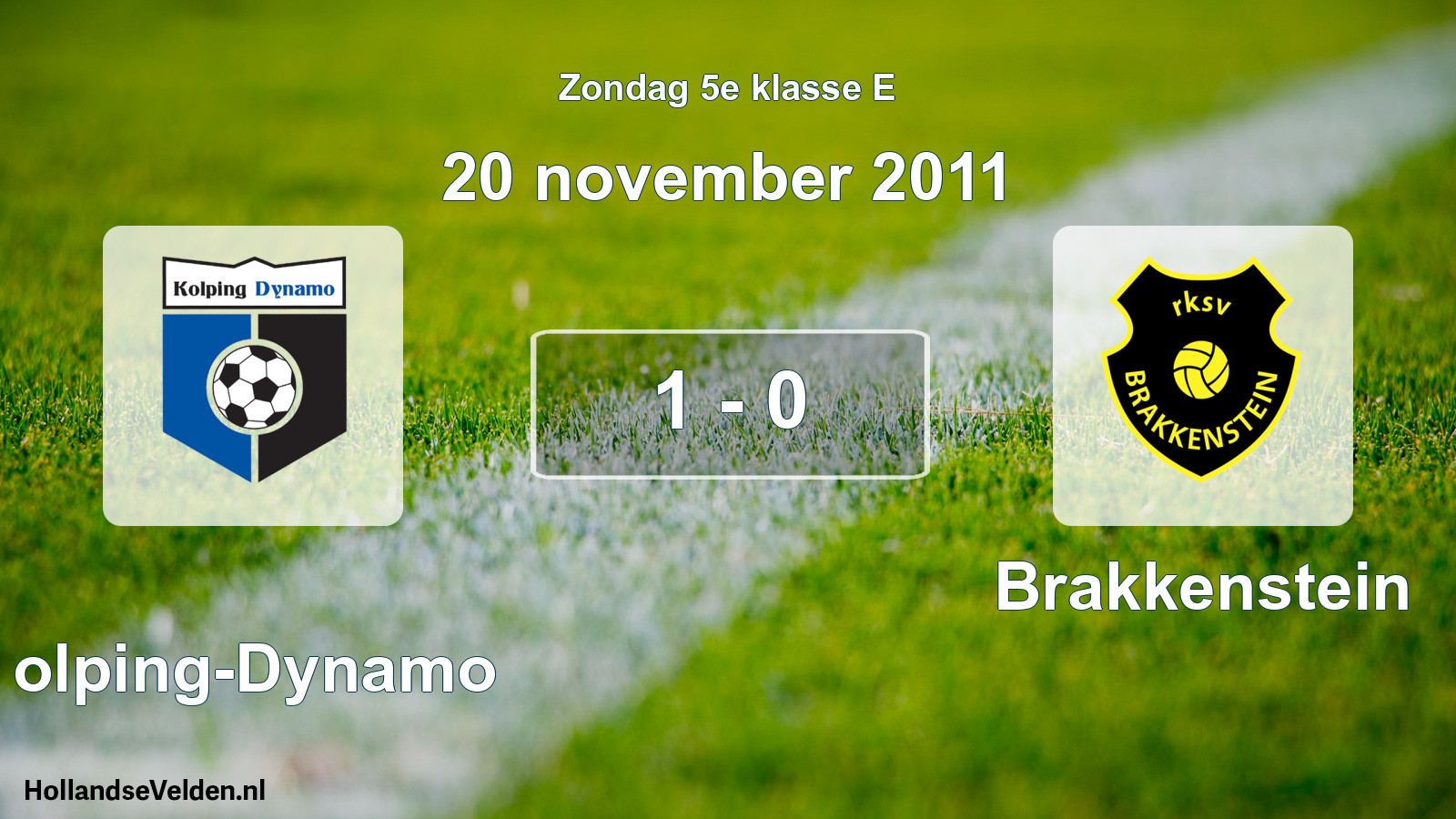 Total number of matches played: Kolping-Dynamo - Brakkenstein 1 - 0 (20 November 2011)