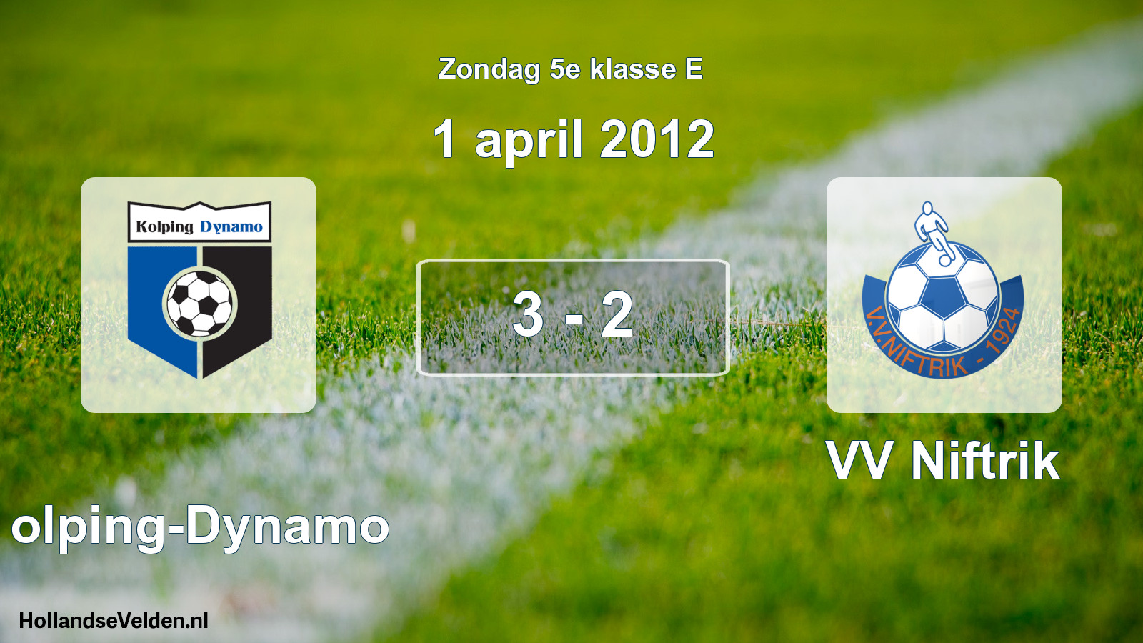 Total number of matches played: Kolping-Dynamo - VV Niftrik 3 - 2 (1 April 2012)