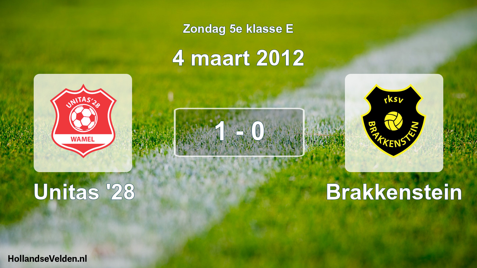 Total number of matches played: Unitas '28 - Brakkenstein 1 - 0 (4 March 2012)