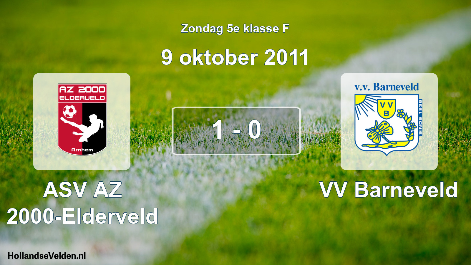 Total number of matches played: ASV AZ 2000-Elderveld - VV Barneveld 1 - 0 (9 October 2011)