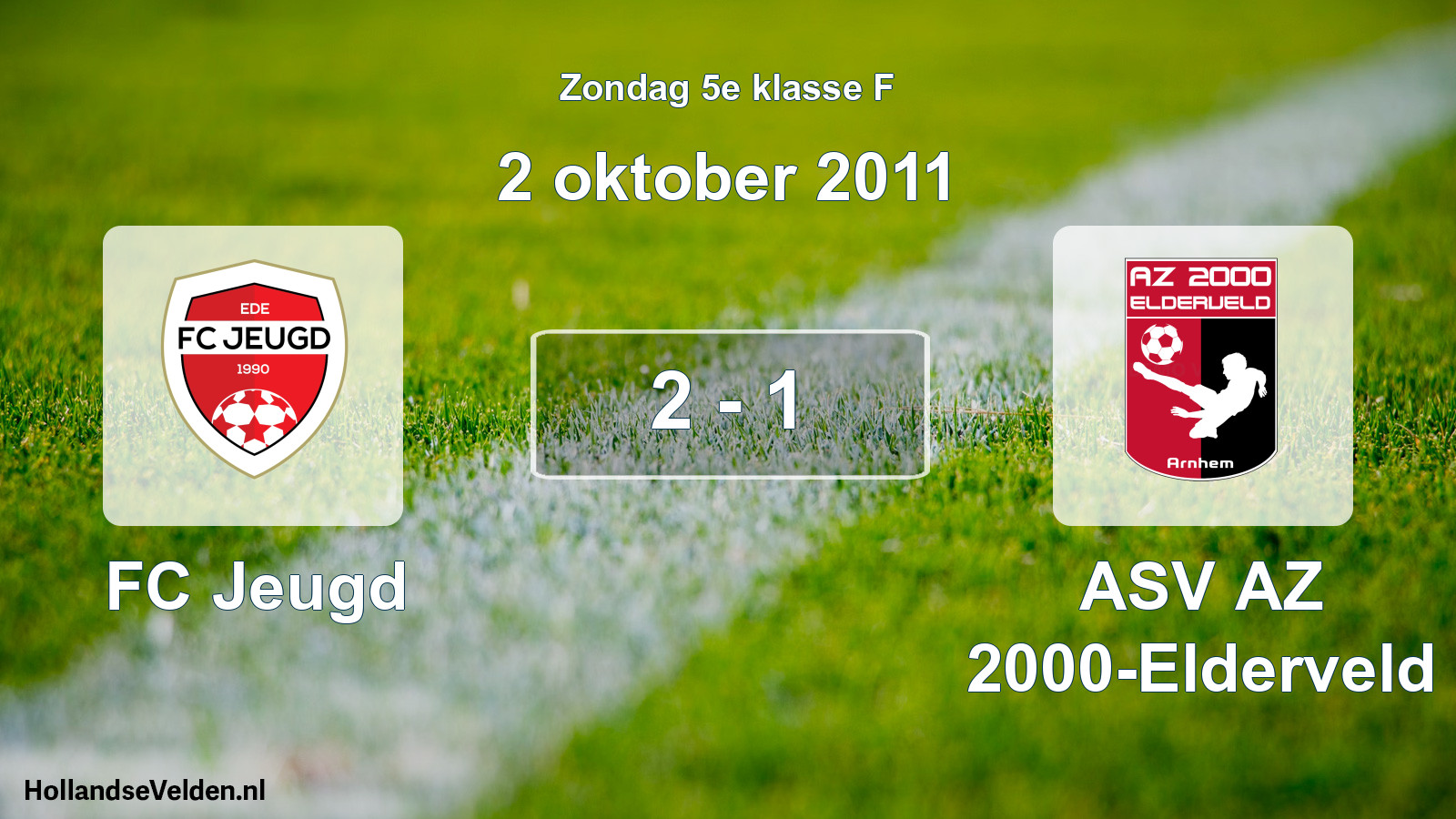 Total number of matches played: FC Jeugd - ASV AZ 2000-Elderveld 2 - 1 (2 October 2011)