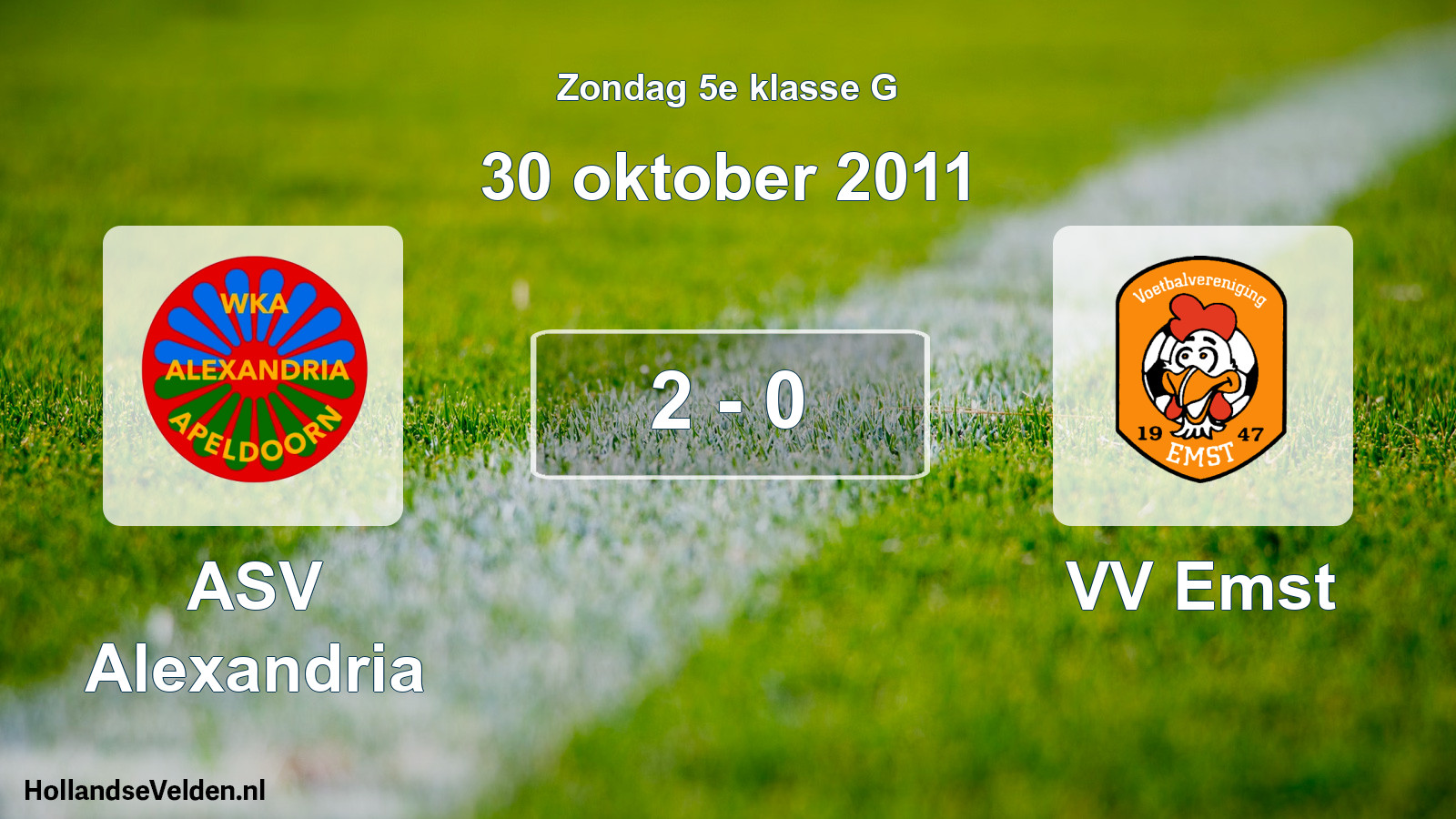 Total number of matches played: ASV Alexandria - VV Emst 2 - 0 (30 October 2011)