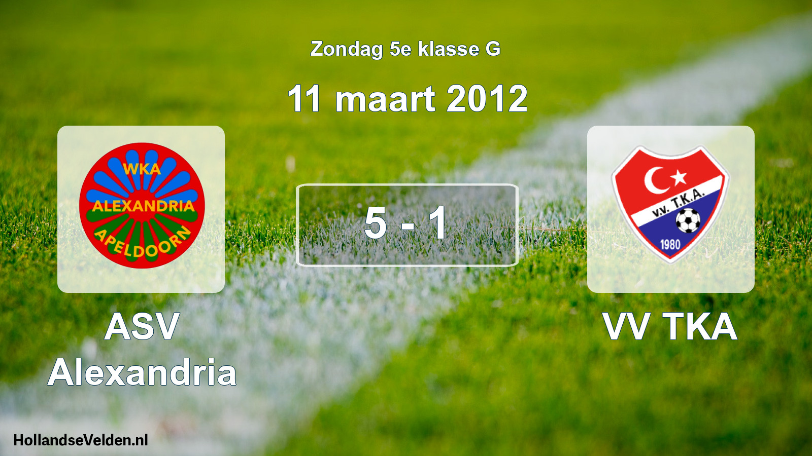 Total number of matches played: ASV Alexandria - VV TKA 5 - 1 (11 March 2012)
