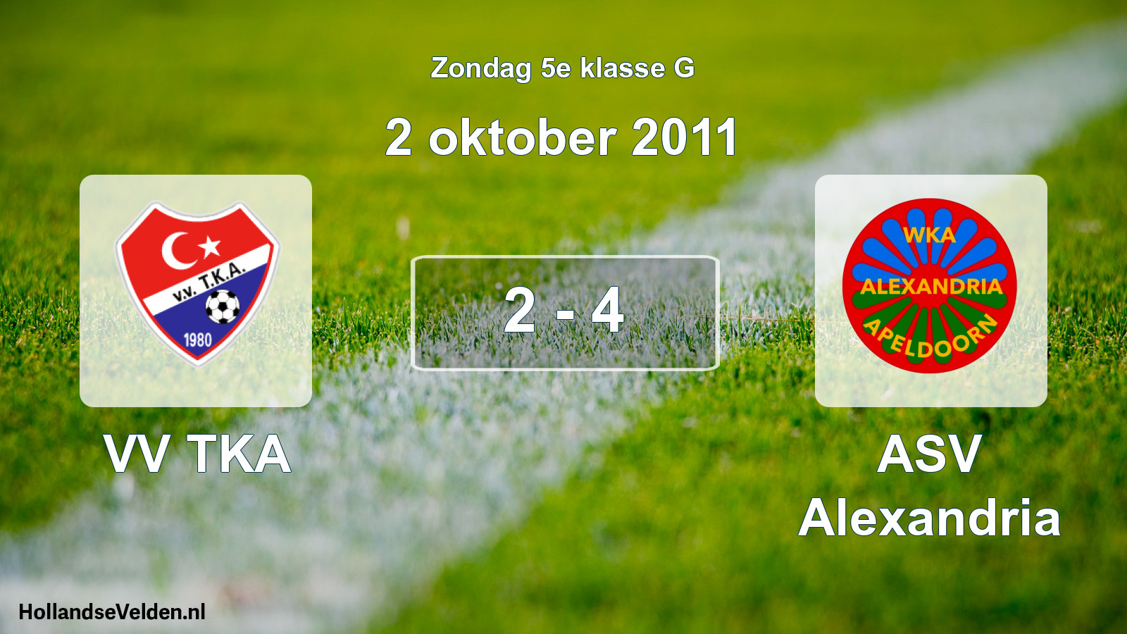 Total number of matches played: VV TKA - ASV Alexandria 2 - 4 (2 October 2011)