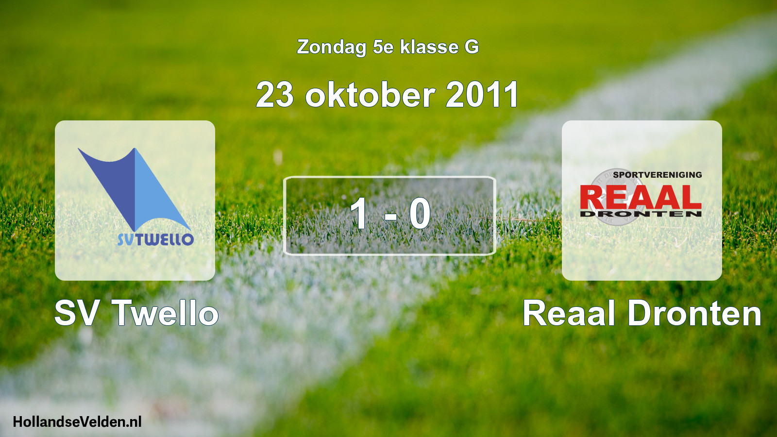 Total number of matches played: SV Twello - Reaal Dronten 1 - 0 (23 October 2011)