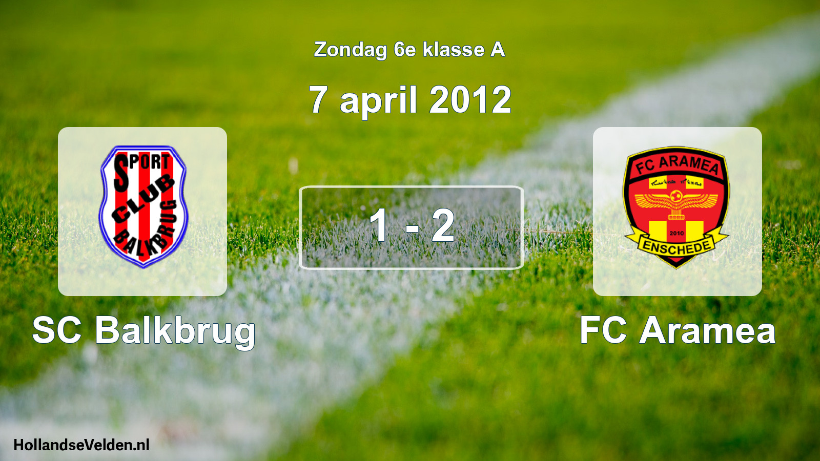 Total number of matches played: SC Balkbrug - FC Aramea 1 - 2 (7 April 2012)