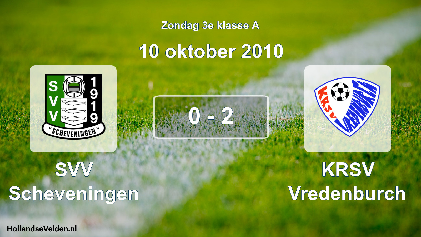 Gespeelde wedstrijd: SVV Scheveningen - KRSV Vredenburch 0 - 2 (10 oktober 2010)
