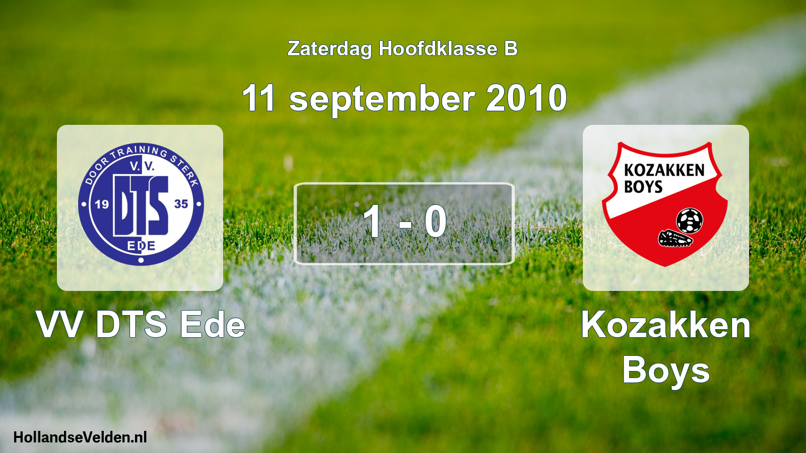 Total number of matches played: VV DTS Ede - Kozakken Boys 1 - 0 (11 September 2010)
