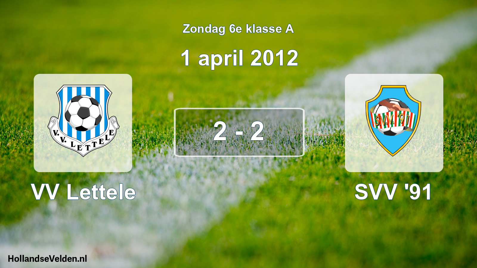 Total number of matches played: VV Lettele - SVV '91 2 - 2 (1 April 2012)