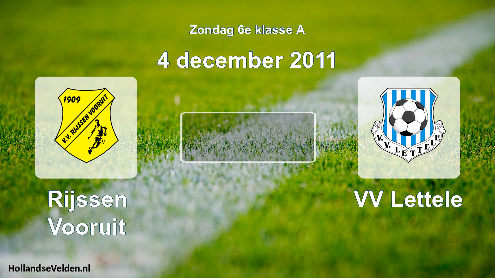 Scheduled Match: Rijssen Vooruit - VV Lettele (4 December 2011)
