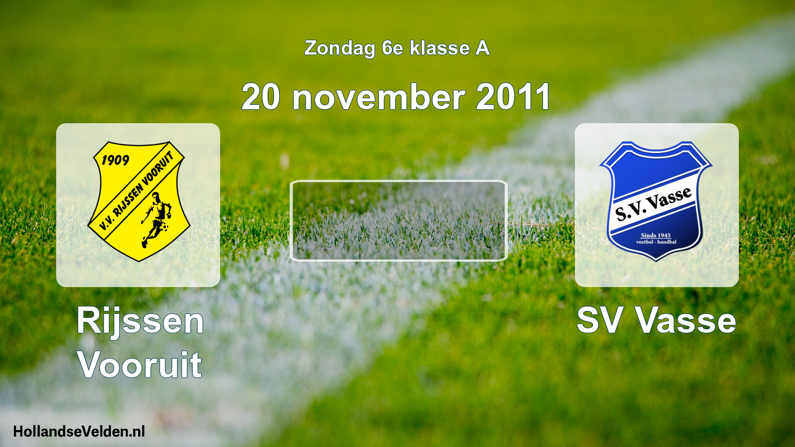 Scheduled Match: Rijssen Vooruit - SV Vasse (20 November 2011)