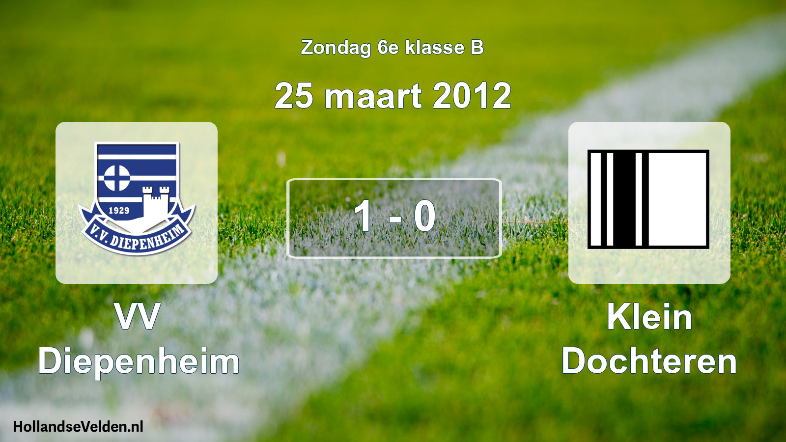 Total number of matches played: VV Diepenheim - Klein Dochteren 1 - 0 (25 March 2012)