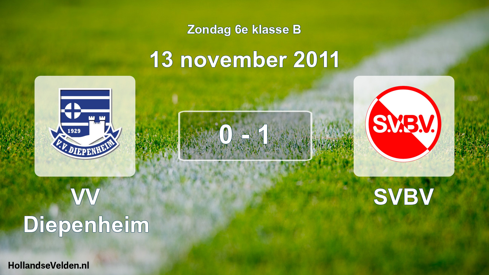 Total number of matches played: VV Diepenheim - SVBV 0 - 1 (13 November 2011)