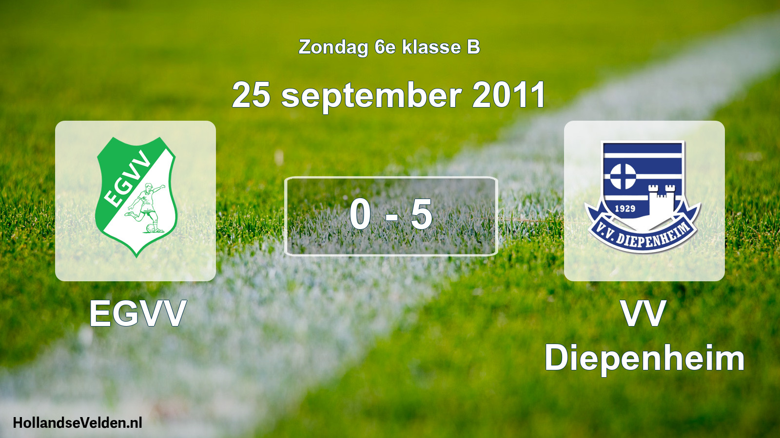 Total number of matches played: EGVV - VV Diepenheim 0 - 5 (25 September 2011)