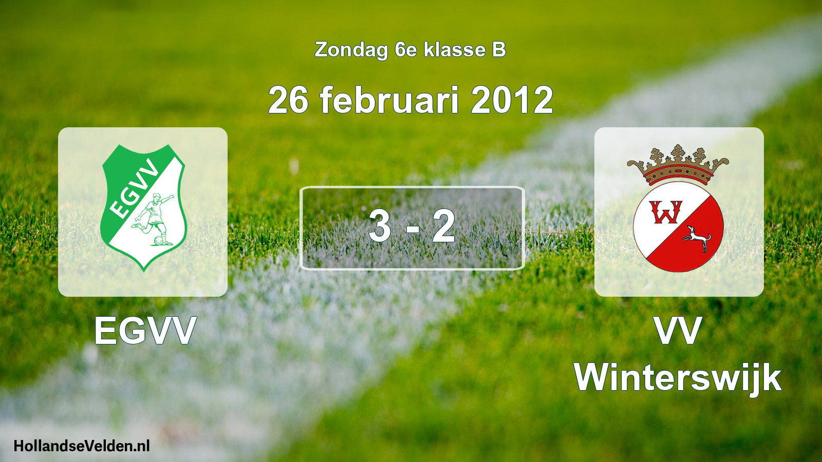 Total number of matches played: EGVV - VV Winterswijk 3 - 2 (26 February 2012)
