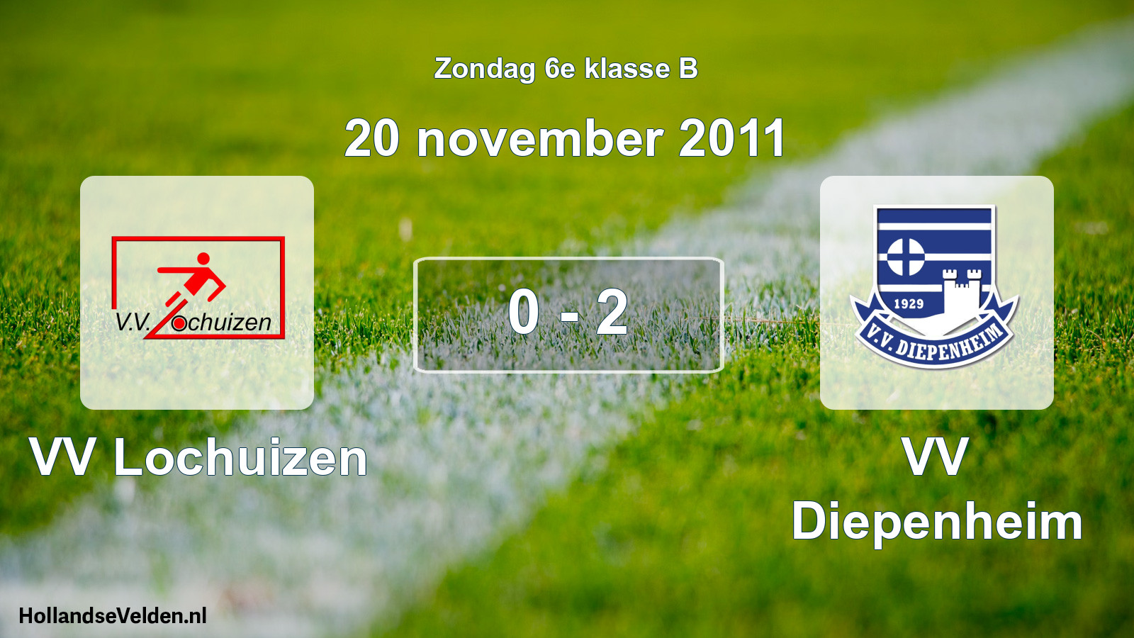Total number of matches played: VV Lochuizen - VV Diepenheim 0 - 2 (20 November 2011)