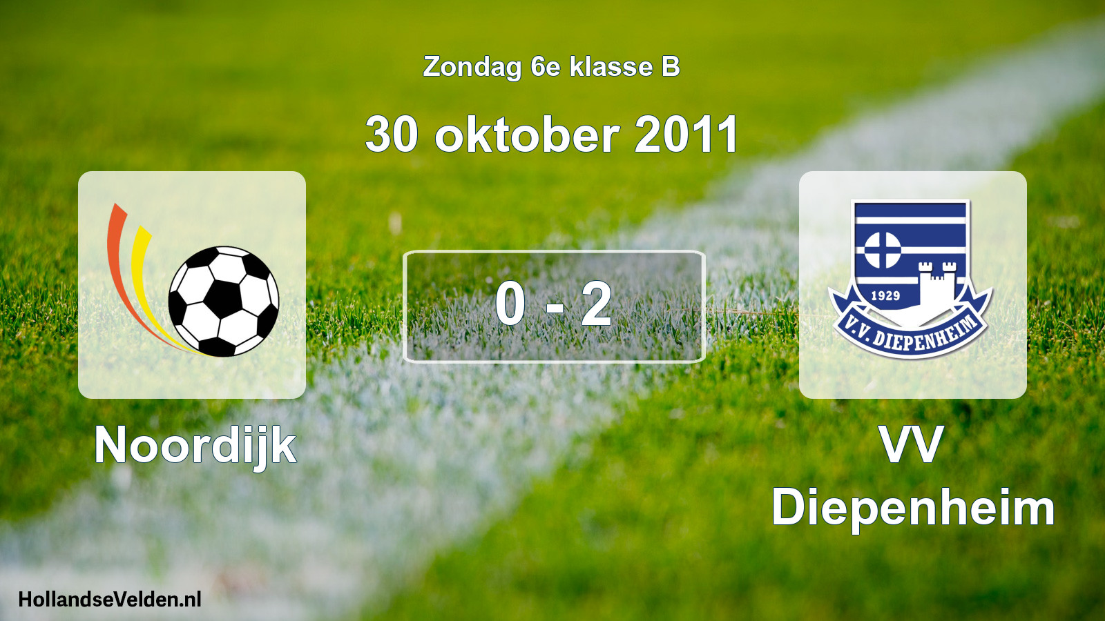 Total number of matches played: Noordijk - VV Diepenheim 0 - 2 (30 October 2011)