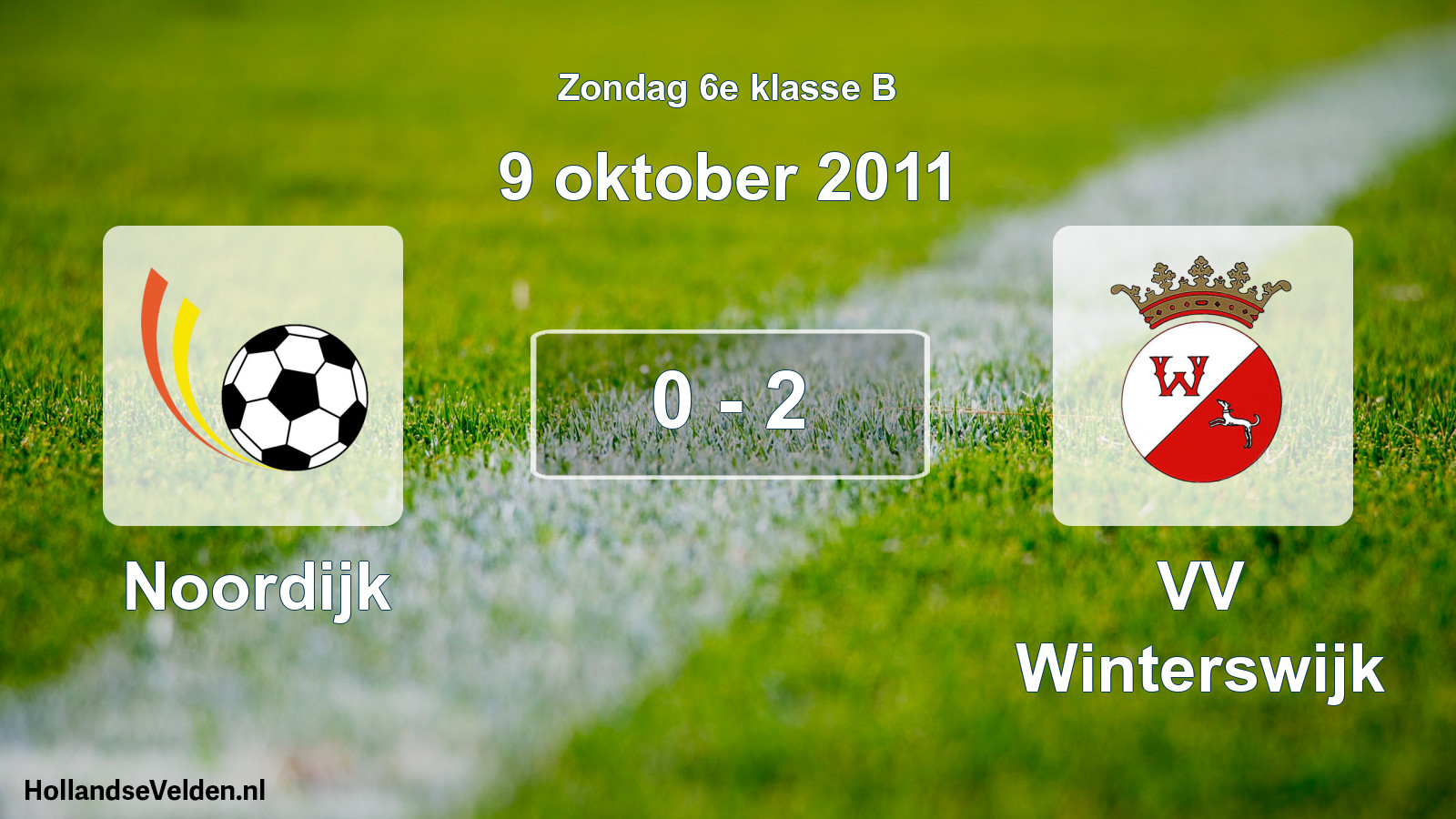 Total number of matches played: Noordijk - VV Winterswijk 0 - 2 (9 October 2011)