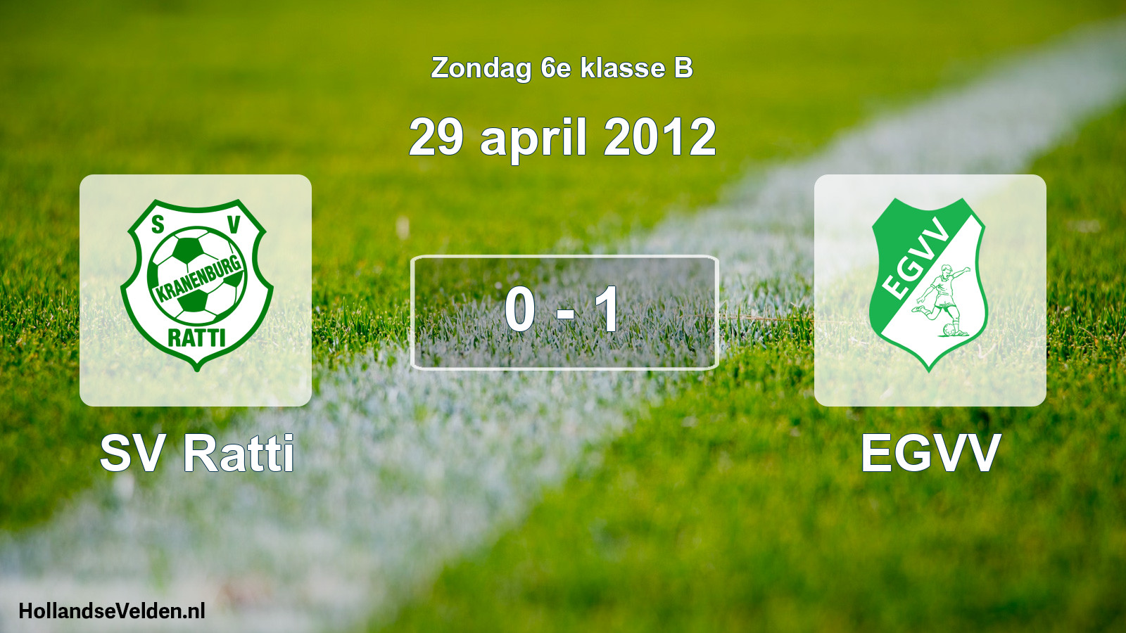 Total number of matches played: SV Ratti - EGVV 0 - 1 (29 April 2012)