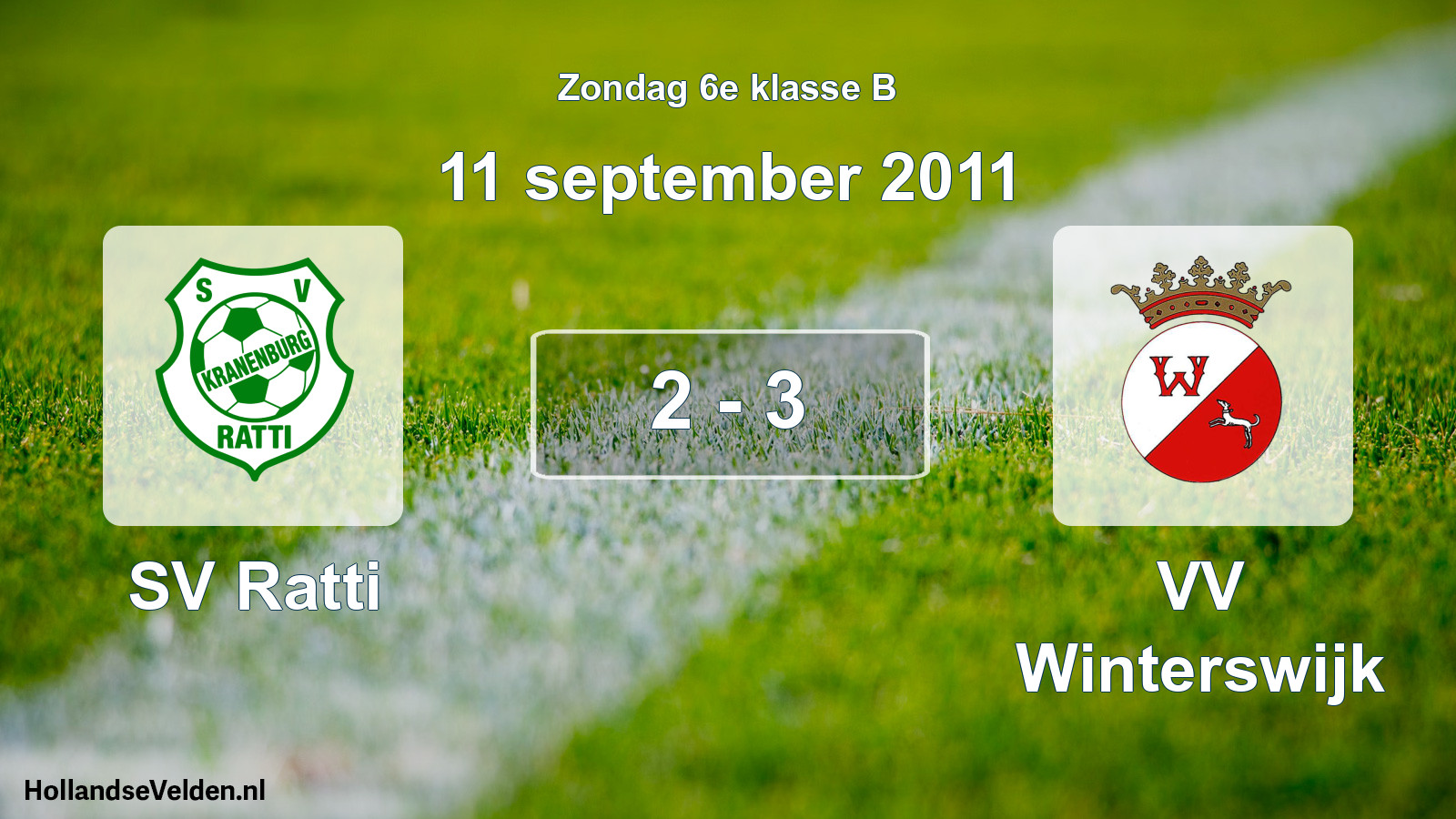 Total number of matches played: SV Ratti - VV Winterswijk 2 - 3 (11 September 2011)