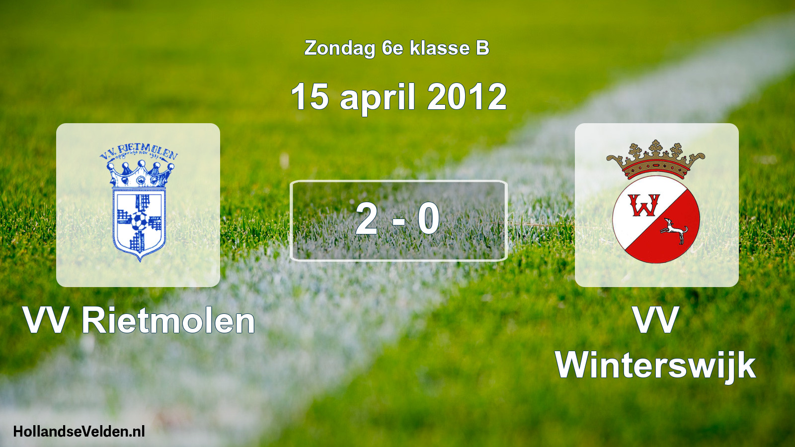 Total number of matches played: VV Rietmolen - VV Winterswijk 2 - 0 (15 April 2012)