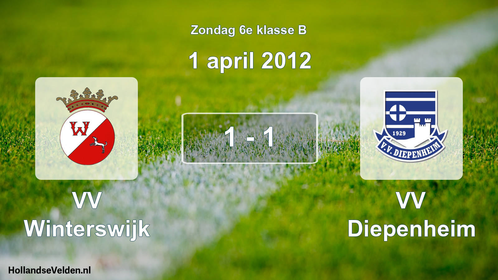 Total number of matches played: VV Winterswijk - VV Diepenheim 1 - 1 (1 April 2012)