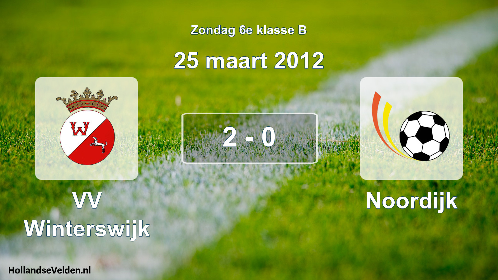 Total number of matches played: VV Winterswijk - Noordijk 2 - 0 (25 March 2012)
