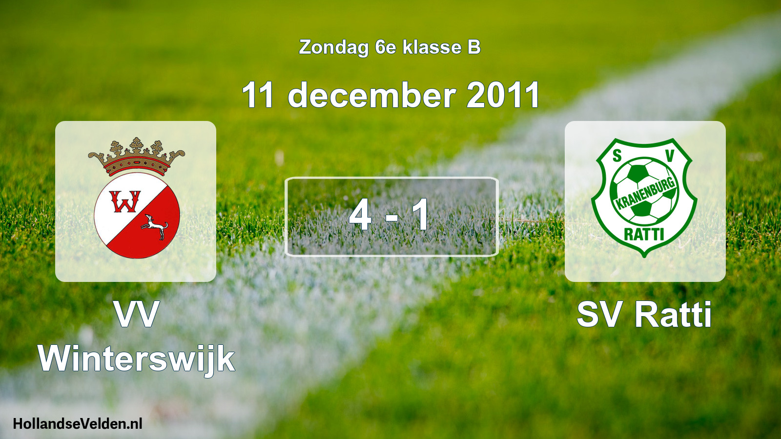 Total number of matches played: VV Winterswijk - SV Ratti 4 - 1 (11 December 2011)